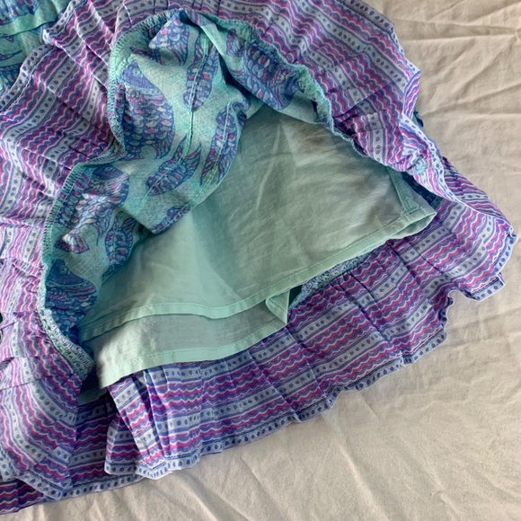 Vineyard Vines Blue Tang Fish Smocked Ruffles Mini Skirt S NWT - Picture 5 of 8